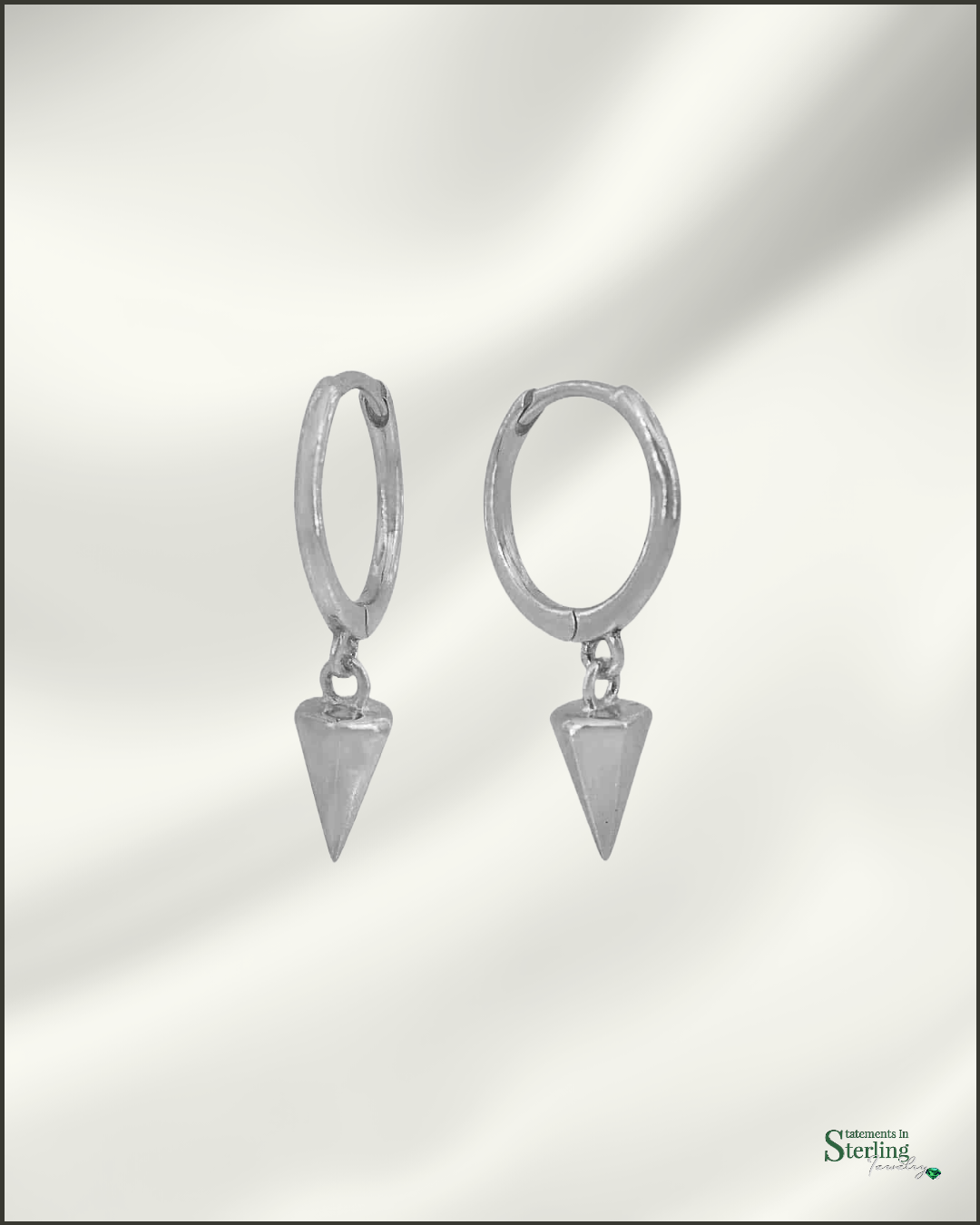 Sterling Silver Spiked Hoop Earrings