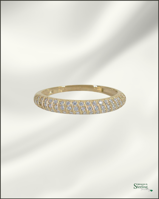 10k Gold Cubic Zirconia Pave Band Ring