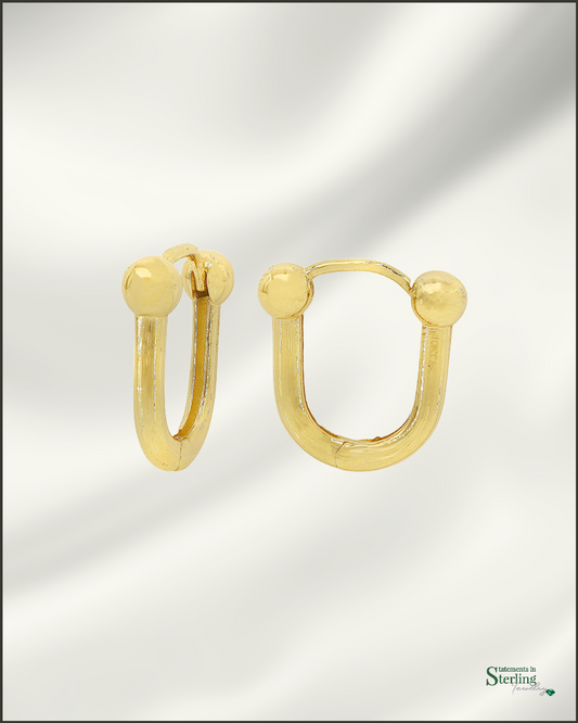 10k Gold U Link Hardware Earrings