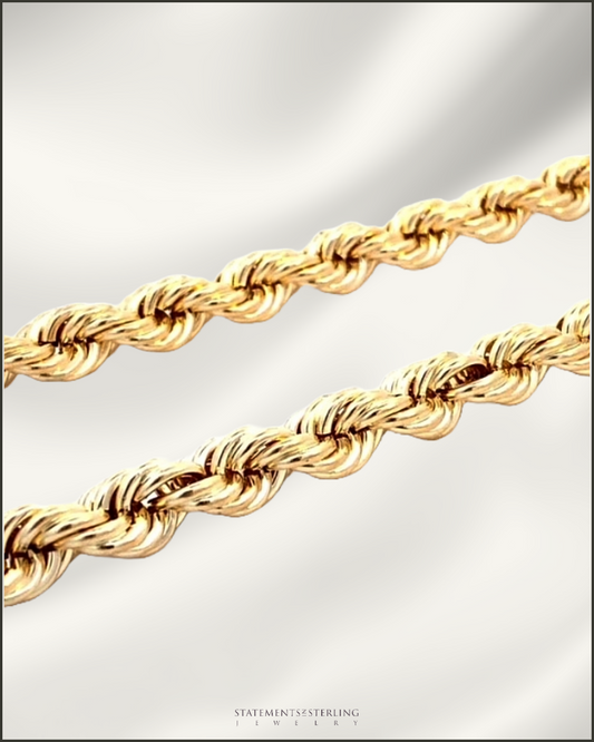10k Gold Italian Rope Chain - 8mm