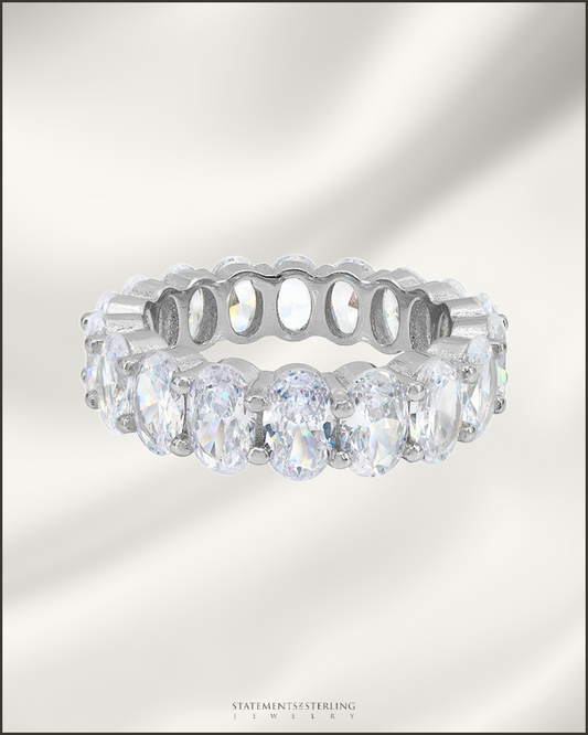 Sterling Silver Cubic Zirconia Eternity Ring