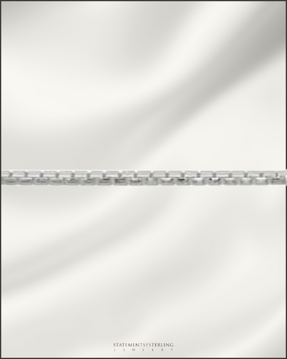Italian Sterling Silver Diamond Cut Rounded Box Link Chain