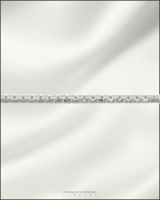 Italian Sterling Silver Diamond Cut Rounded Box Link Chain