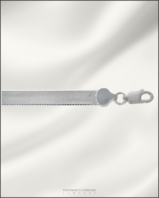 Italian Magic Herringbone Sterling Silver Statement Chain - 9mm