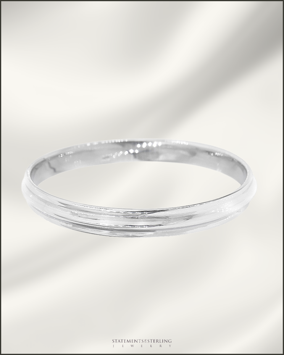 Italian Crafted Sterling Silver Stackable Bangle Bracelet