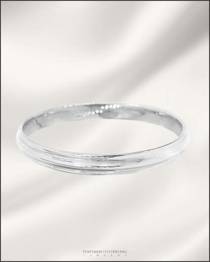 Italian Crafted Sterling Silver Stackable Bangle Bracelet