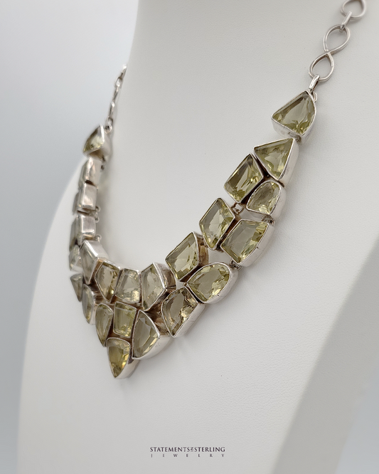 Citrine and Sterling Silver Sunshine Necklace