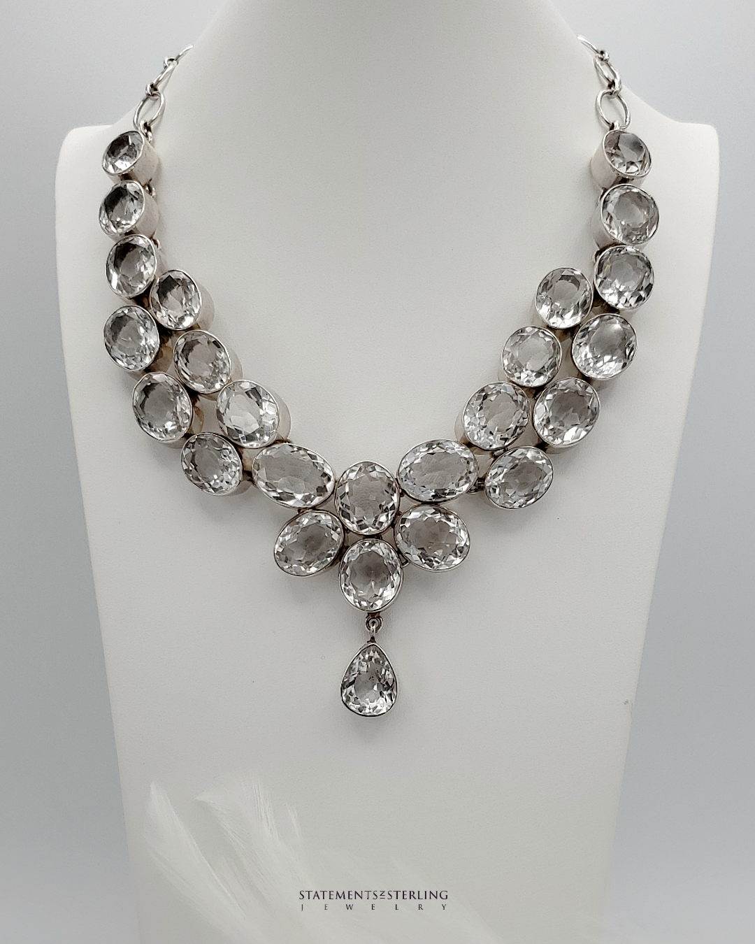 White Topaz and Sterling Silver Royalty Necklace