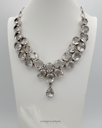 White Topaz and Sterling Silver Royalty Necklace