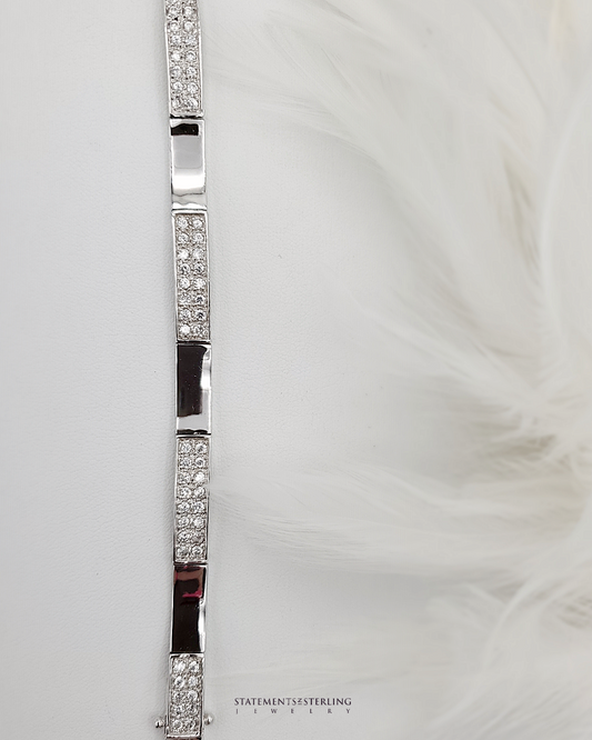 White Topaz and Sterling Silver Elegance Bracelet
