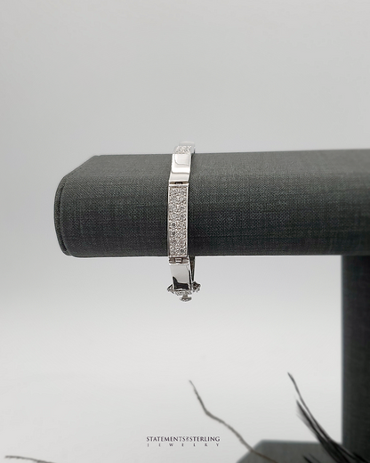 White Topaz and Sterling Silver Elegance Bracelet