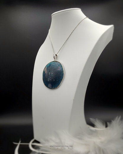 Roman Glass and Sterling Silver Statement Pendant II