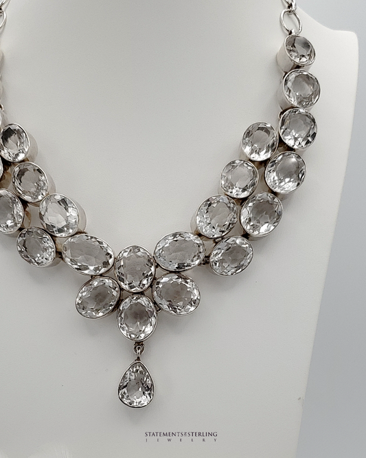 White Topaz and Sterling Silver Royalty Necklace