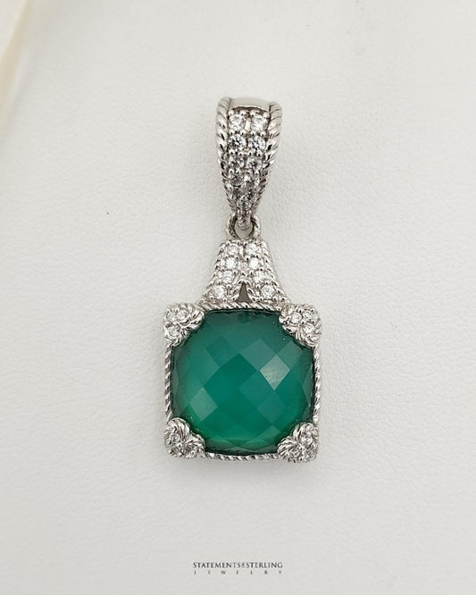 Vintage Chalcedony and Sterling Silver Pendant