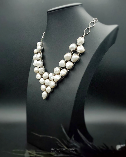 Freshwater Baroque Pearl and Sterling Silver Necklace