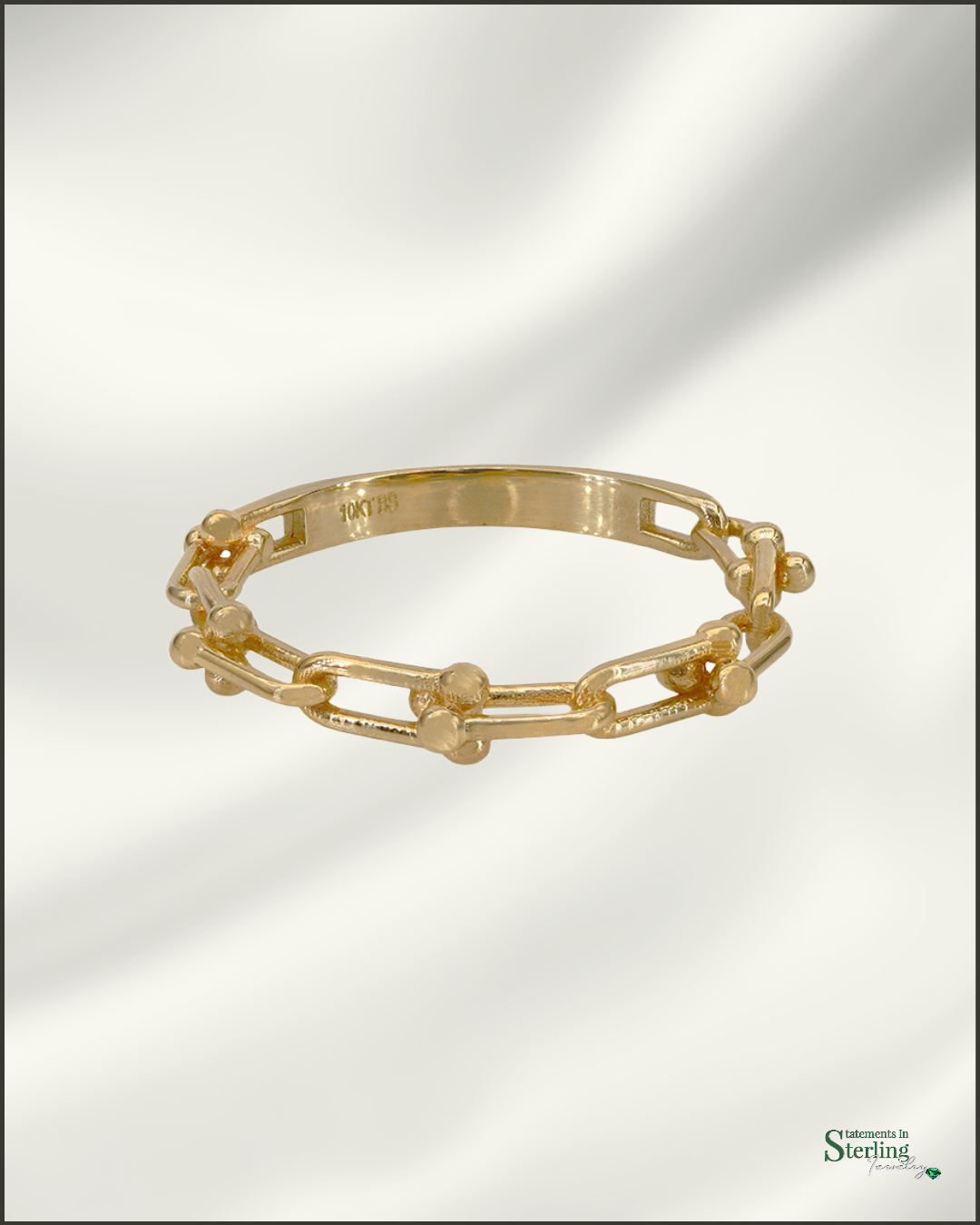 10k Gold U Link Hardware Ring Band
