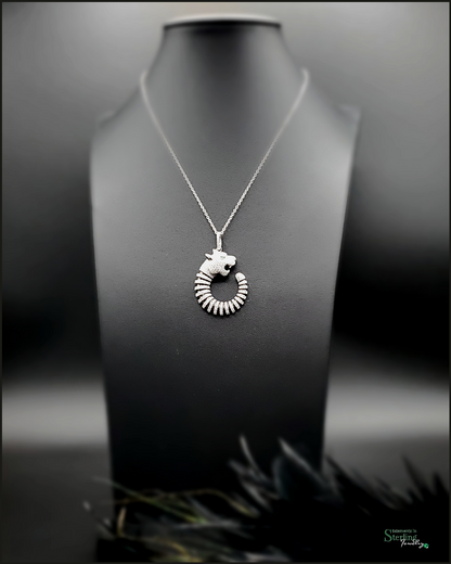 Vintage Sterling Silver and Cubic Zirconia Luxury Pendant