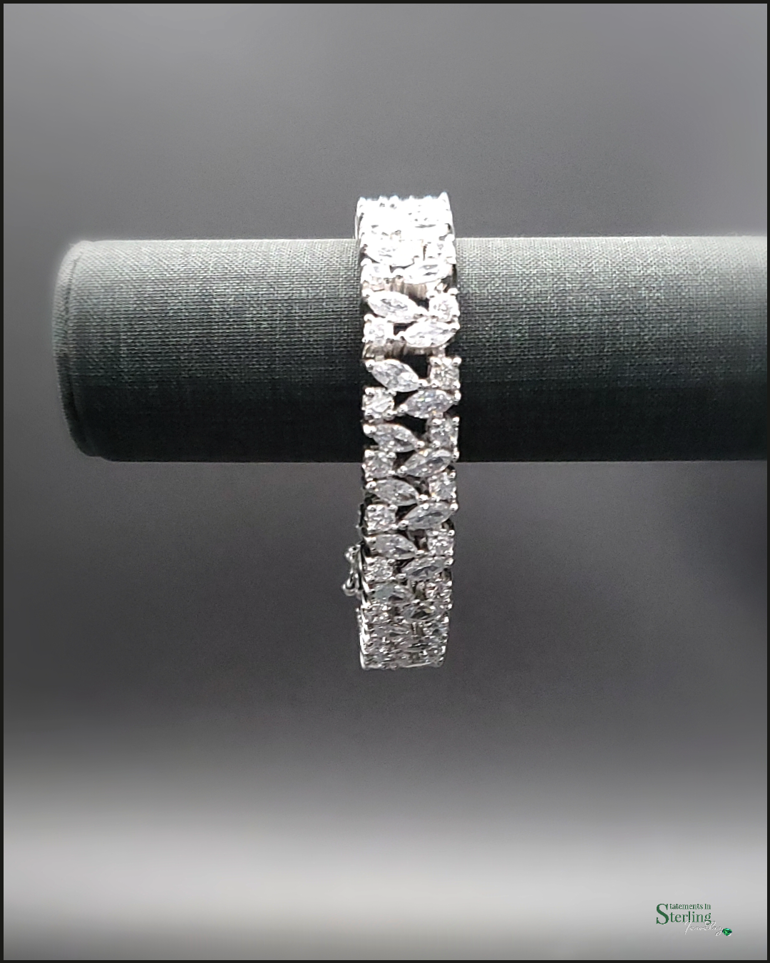 Vintage Sterling Silver and Cubic Zirconia Elegance Bracelet