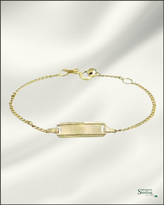 10k Yellow Gold Curb Chain Baby ID Bracelet