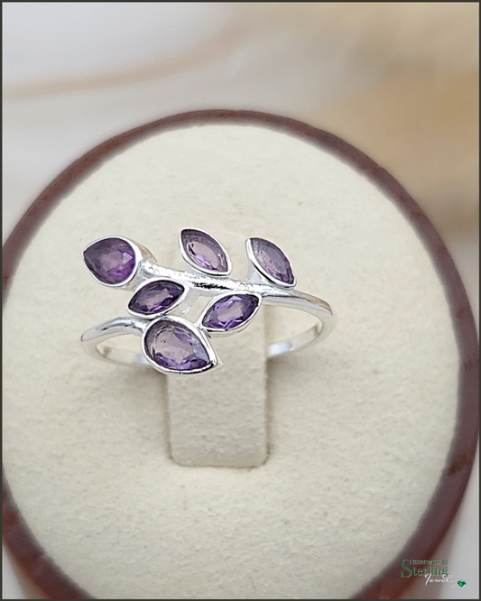 Gemstone and Sterling Silver Ring in Amethyst