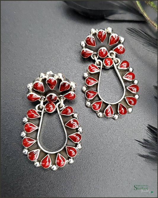 Red Jasper and Sterling Silver Teardrop Earrings
