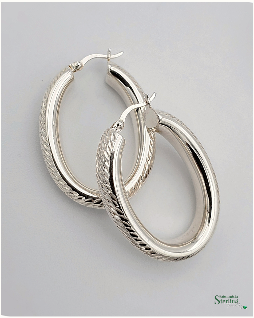 Vintage Sterling Silver Italian Classic Hoops