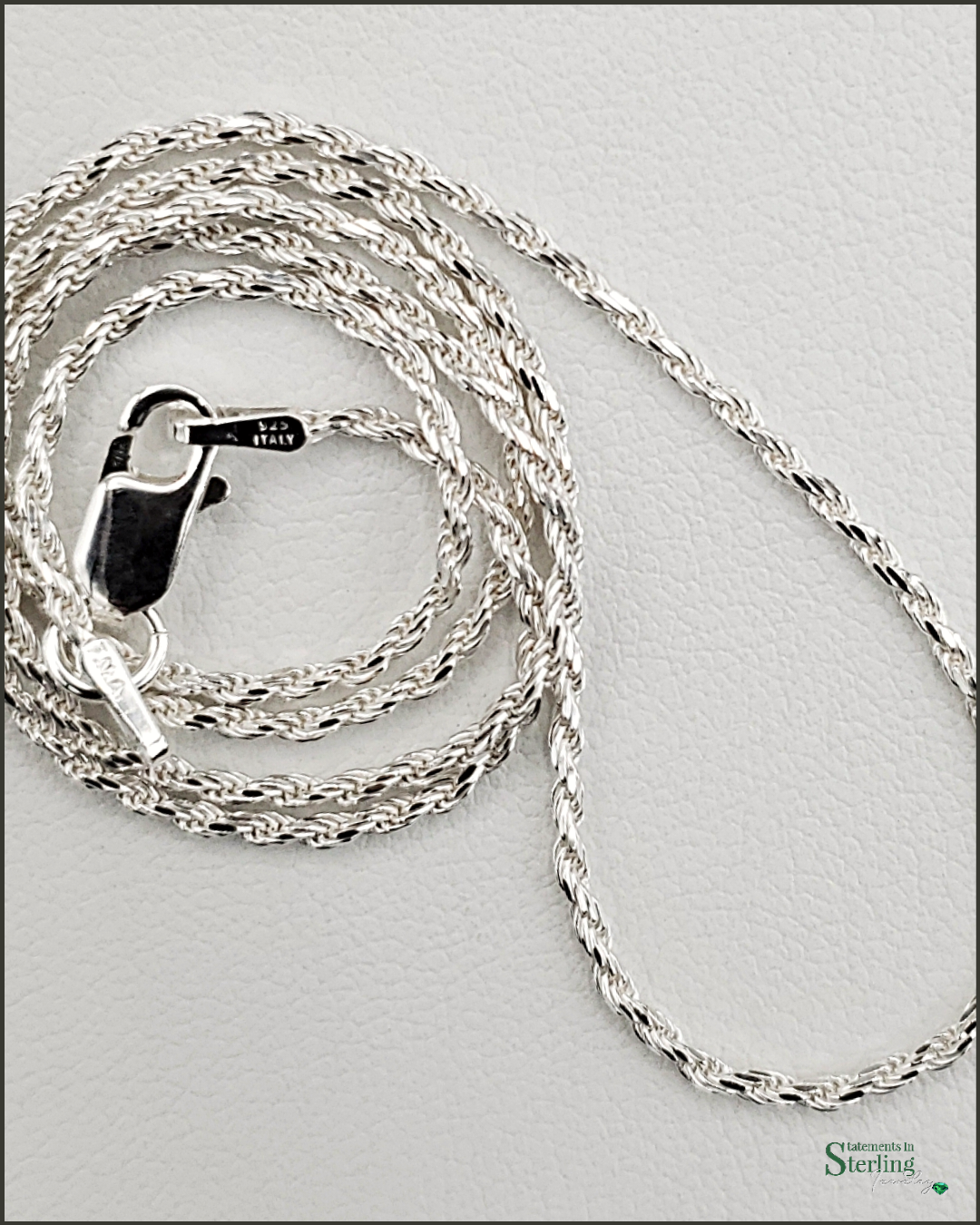 Italian Sterling Silver Diamond Cut Rope Chain