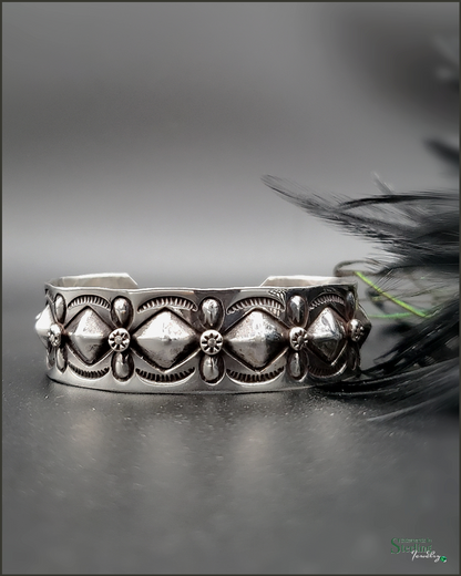 Navajo Sterling Silver Cuff Bracelet by Tim Yazzie