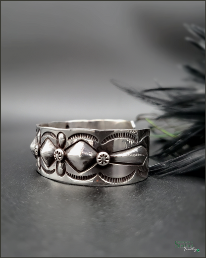 Navajo Sterling Silver Cuff Bracelet by Tim Yazzie