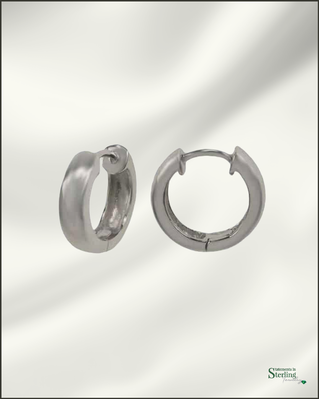 Sterling Silver Hoop Earrings in Rhodium