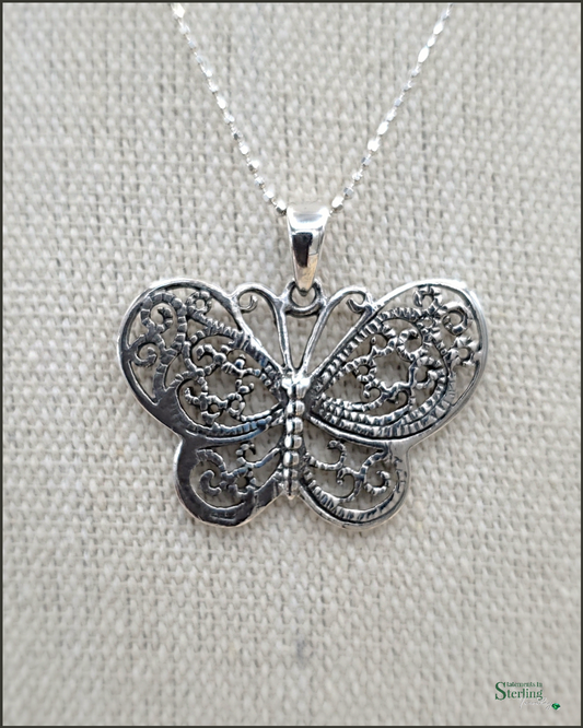 Sterling Silver Butterfly Pendant II