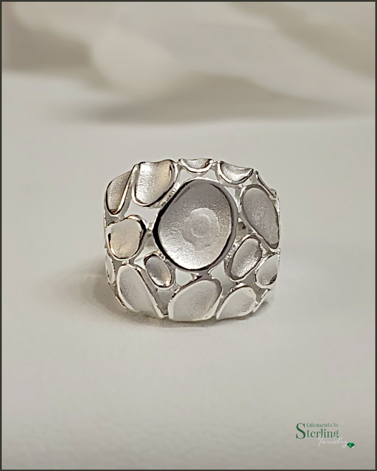 Sterling Silver Bubbles Statement Ring