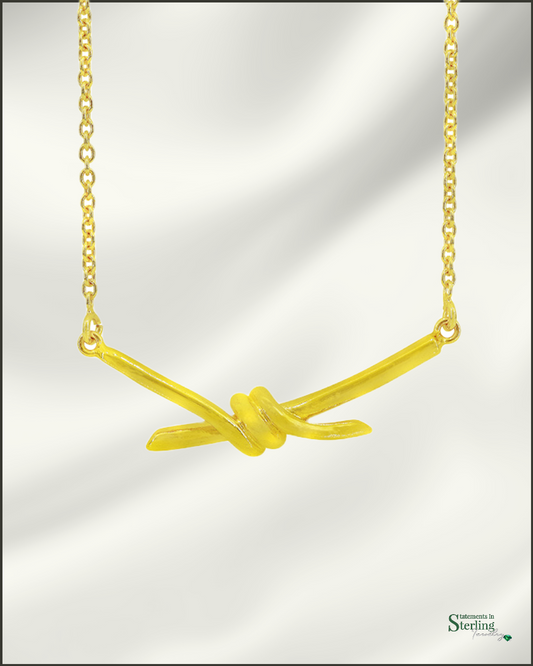 Sterling Silver Love Knot Necklace in Gold