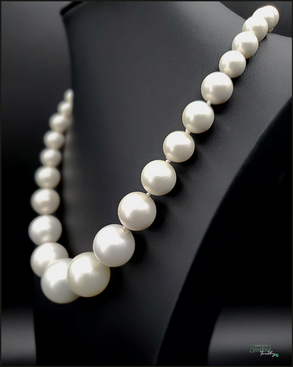 Vintage Shell Pearl and Sterling Silver Necklace