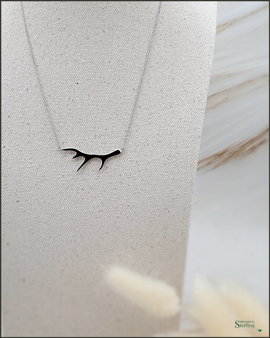 Sterling Silver Antler Necklace