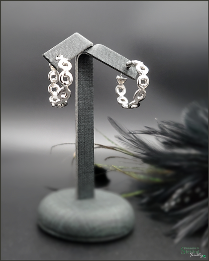 Euro Style Hoop Earrings in Polished Sterling Silver