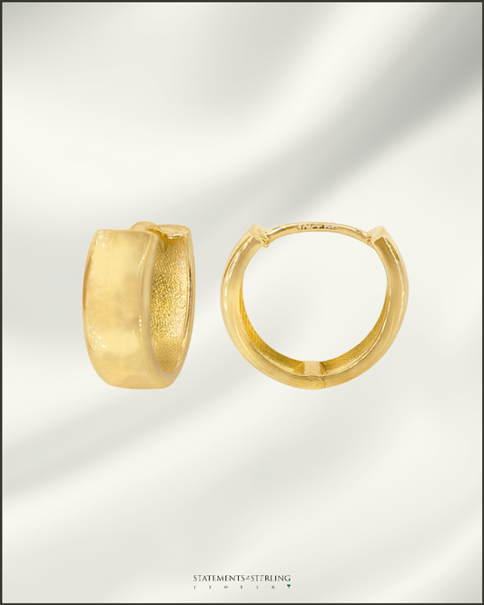 10k Yellow Gold Huggie Hoop Earrings