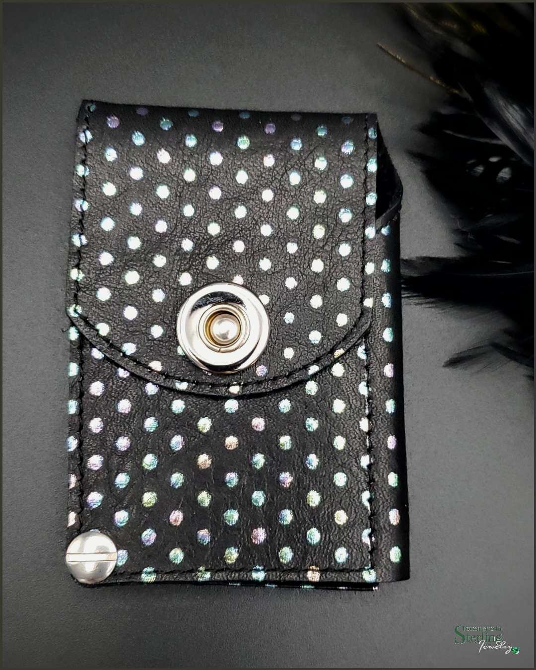 Rimanchik JACK Leather Wallet in Metallic Dots