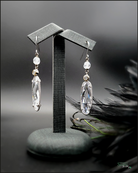 Vintage 14k Gold and Sterling Silver Earrings