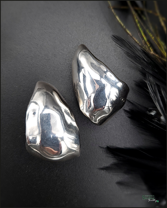 Sterling Silver Abstract Statement Earrings