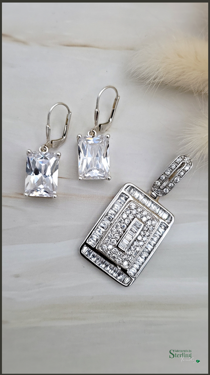 White Topaz and Sterling Silver Classic Earrings