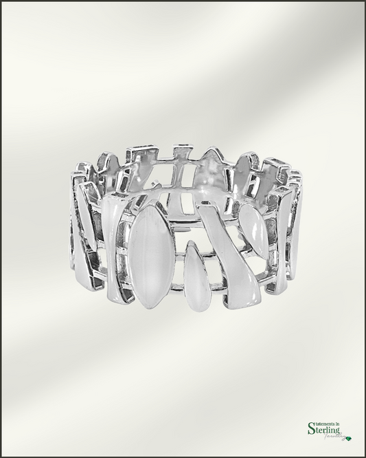 Sterling Silver Modern Abstract Ring Band