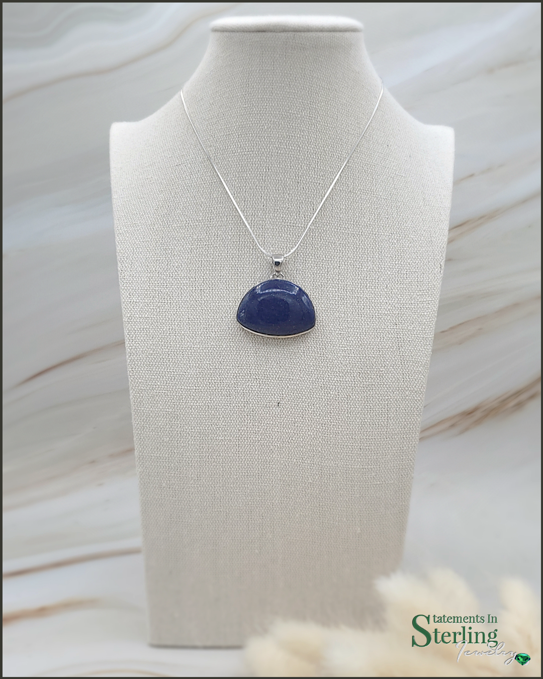 Sterling Silver and Lapis Bold Pendant