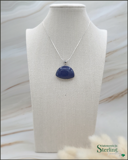 Sterling Silver and Lapis Bold Pendant