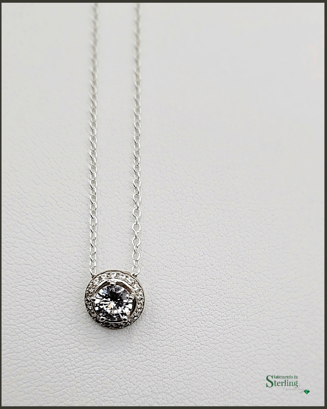 Sterling Silver Cubic Zirconia Signature Necklace