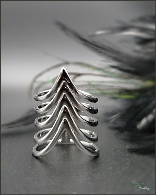 Sterling Silver Layered V Ring