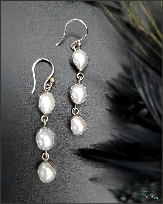 Vintage Freshwater Pearl and Sterling Silver Earrings