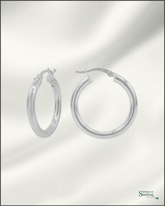 Sterling Silver Euro Style Hoop Earrings