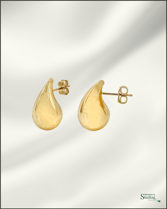 10k Gold Teardrop Stud Earrings