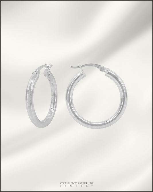 Sterling Silver Euro Style Hoop Earrings